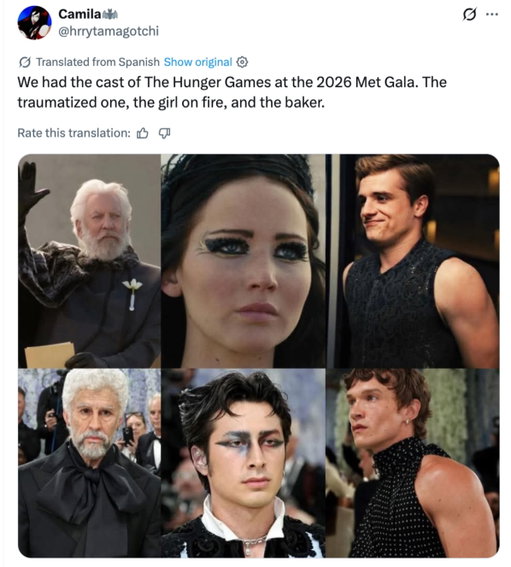 The new hunger games cant come soon enough 😩 #hungergames #metgala #metgala2026 #hudsonwilliams #connorstorrie