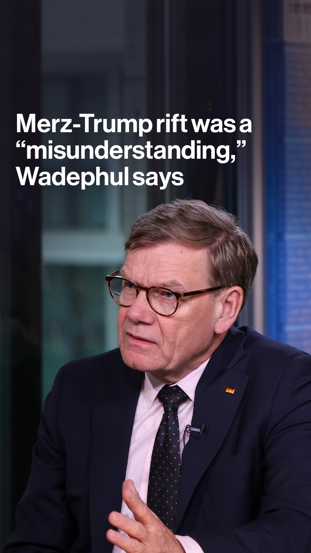 "We are absolutely behind the US in preventing Iran from becoming a nuclear weaponised power."

German Foreign Minister Johann Wadephul tells Bloomberg News Editor-in-Chief John Micklethwait that Chancellor Merz's rift with President Trump was a "misunderstanding."

Tap the link in our bio to read more.