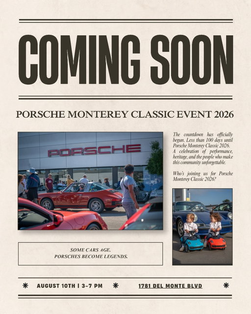 The best part of Monterey Car Week?

The people who make it unforgettable.

We can’t wait to welcome fellow Porsche enthusiasts, families, collectors, and friends back for another incredible evening this August. 🏁✨

See you there.

#PorscheMonterey
#PorscheMontereyClassicEvent2026
#MontereyCarWeek