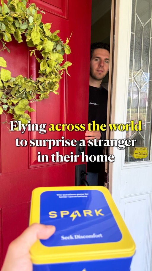 I flew across the world to surprise a buyer from Seek Discomfort at his home with a gift and then a Seek Discomfort adventure…I hope he doesn’t think I’m insane 😂