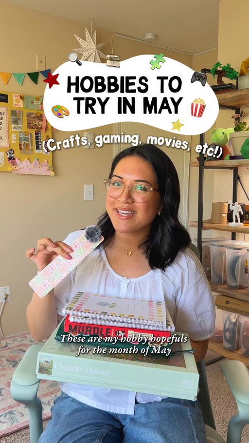 All the hobbies I want to try in May! 🎨🪴🧩🍿hopefully these give you some ideas, but I’d love to hear what you’re looking forward to!! 🌟

post inspired by the hobby queen, @diaryoflo_ - I heard the term “hobby hopefuls” from her 🩷

🔍 @murdlemysteries @murdoku 
🍿 @thesheepdetectives @amazonmgmstudios 
🎮 @nintendoamerica 
🎨 @emilylexstudio 

#cozyhobbies #hobbies #hobbyideas #cozygaming