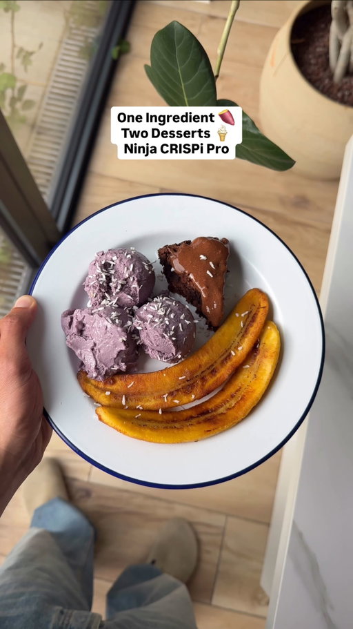 AD | Inspired by what the longest-living people eat 🍠 (ingredients below)

I was challenged by @ninjakitchenuk to turn a single ingredient into a refined sugar-free dessert 🍦 so I turned purple sweet potatoes into ice cream & brownies. No need to cut out desserts, I just changed what they are made of. 

The longest-living people in the world eat purple sweet potatoes daily, so I started finding different ways to use them. I used the @ninjakitchenuk Crispi Pro to get the most out of them, air frying to bring out the natural sweetness, then switching to bake mode for the brownies. Glass containers, clean materials … everything done in one setup ✅

Ingredients: 

Ice cream: 
Sweet potatoes (colour of choice)
Coconut cream/milk 
Desiccated coconut 
Maple syrup 
Vanilla
Cinnamon 

Brownies:
Sweet potatoes (colour of choice) 
Almond flour 
Almond butter 
Vanilla 
Cinnamon 
Walnuts 
Maple syrup 
Dark chocolate 

#ad #ninja #crispisupperclub #healthydesert #purplesweetpotato