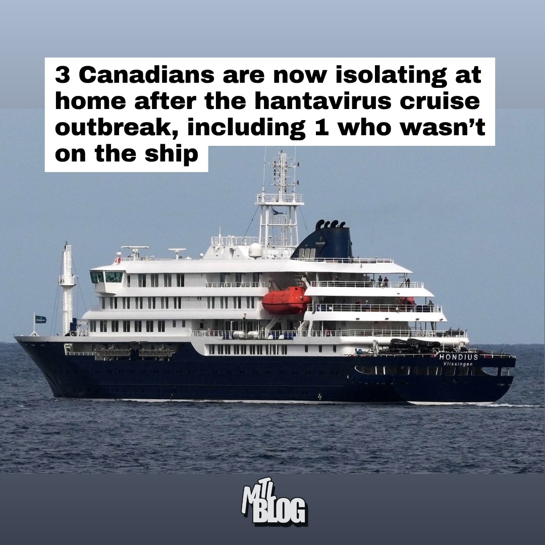 Three Canadians are now self-isolating at home in Ontario and Quebec after possible hantavirus exposure from the same deadly outbreak currently plaguing a cruise ship still at sea with 150 people on board. 

Two were passengers who left the ship nearly two weeks ago, before the outbreak had been reported, while a third Canadian who wasn't even on the cruise may have been exposed after sharing a flight with them. 

Officials say all three are asymptomatic right now, but public health teams are monitoring the situation daily and the isolation period could last around 30 days.

More details at the link in the @mtlblog bio.

📸: Misper Apawu | AP Photo