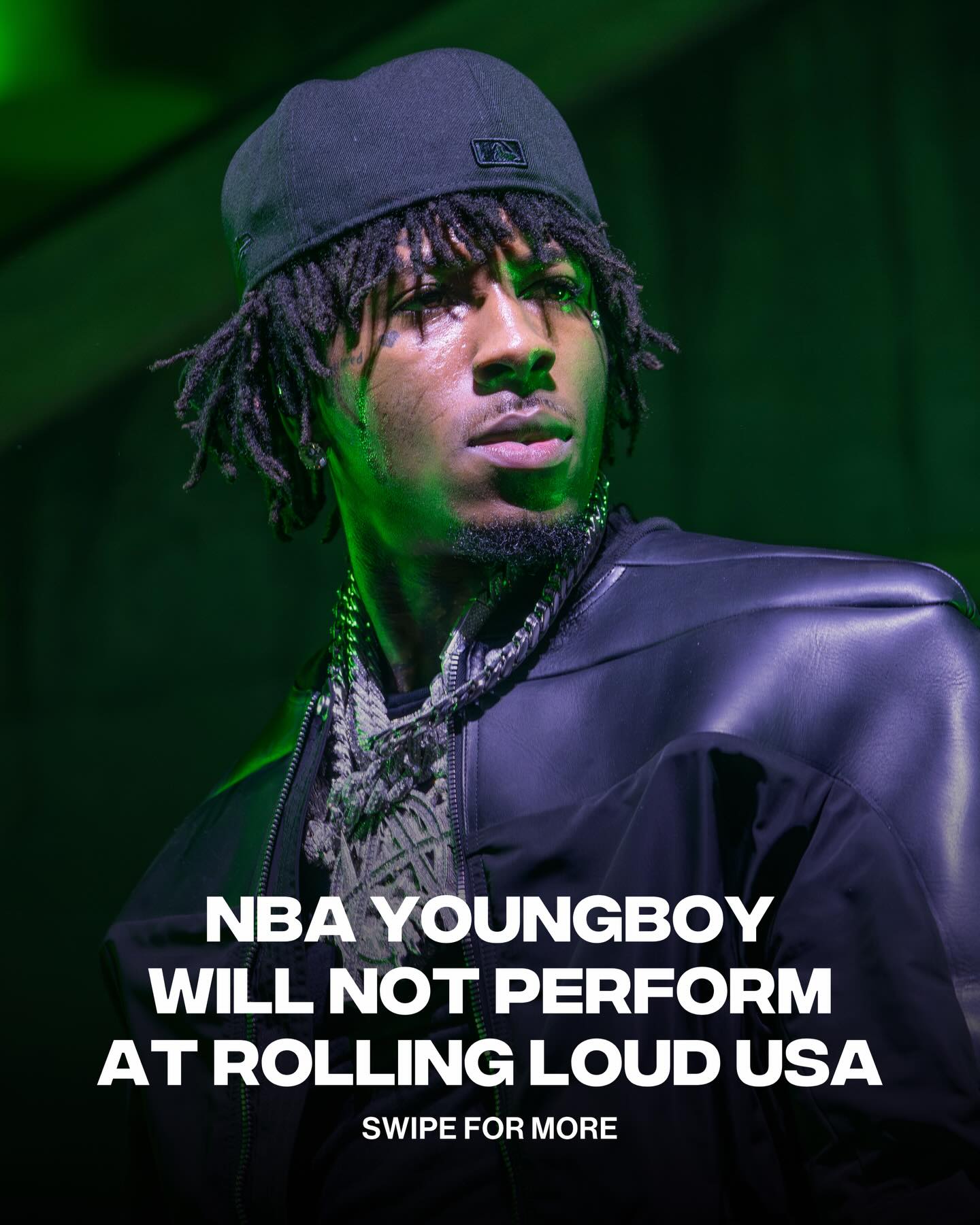 NBA YoungBoy has officially pulled out of Rolling Loud USA… He was slated to be Sunday’s headliner 😳

“To my Rolling Loud family, I won’t be making it this time. I just need some time away from traveling and performing right now.” 

(📸: @gettyimages | via @neverbrokeagainllc)