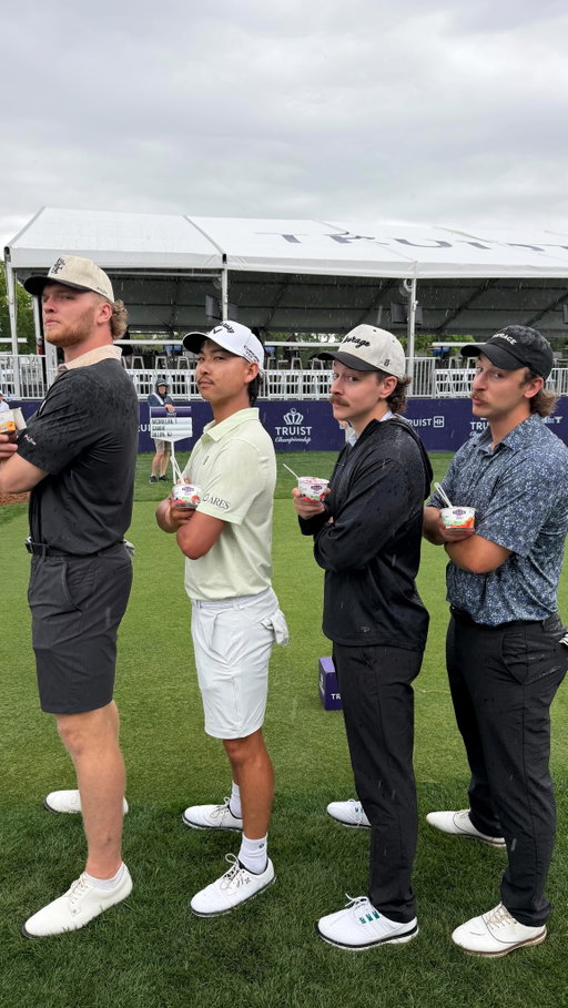 These guys always try to take credit for everything too 😂 #ad Best piece of advice was fueling up for the round with @fage the Official Yogurt of the PGA TOUR