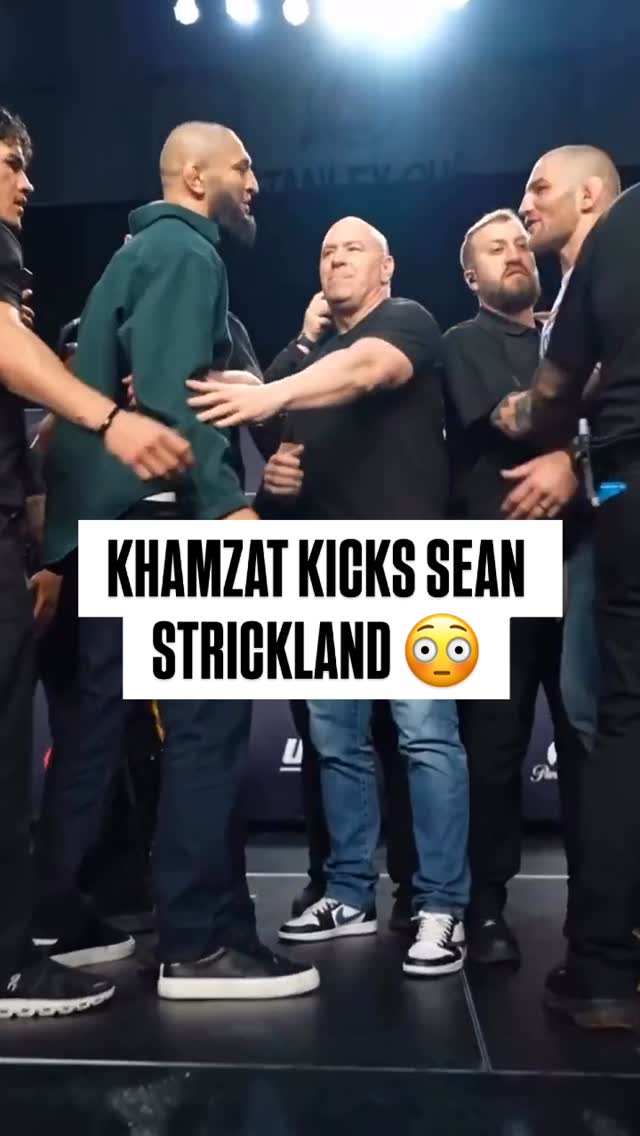 KHAMZAT KICKED SEAN STRICKLAND AT THE FACEOFF 😳

via @espnmma