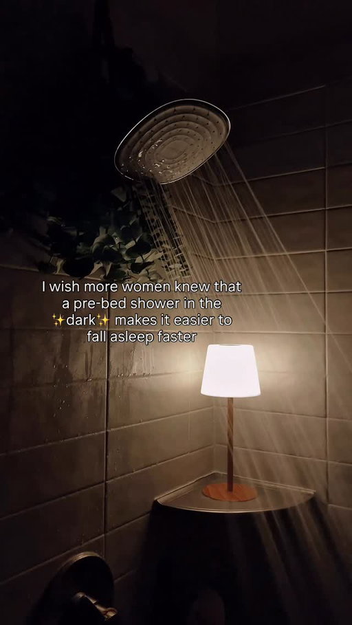 Doing this really changed my life (extra points when i add a shower steamer!) 🚿🕯️🌙 🫧 comment BATH for the links to my sleepy bath essentials 🔗 

Regulating nervous system showering *in the dark* (dimmed lights in the amber/red spectrum) has been one of the best things i’ve done for my sleep. It supports my circadian rhythm and allows my body to wind down sooo easily.

It works like magic… but truly, it’s just a simple biohack that you can do too!

I also love adding a relaxing non-toxic eucalyptus shower steamer, and play some jazz, or 432 Hz music and babeeeiiiii i’m so ready for bed 😴

Try it and let me know how it goes for you!

_
#nighttimeroutine #eveningroutine #sleepoptimization #showerinthedark #bedtimeroutine