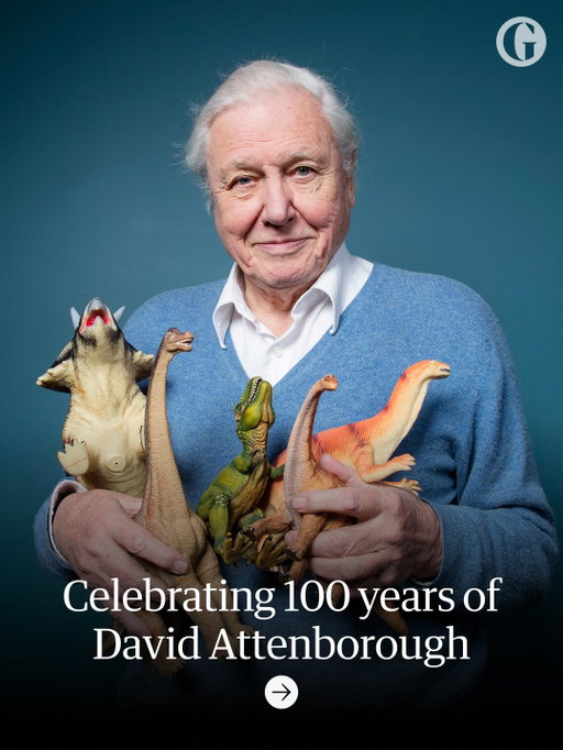 Today, David Attenborough turns 100.   

The British broadcaster, whose sonorous voice has described the wonders of life on Earth to billions of people, has inspired global efforts to treasure and protect wildlife over a lifetime that has coincided with mass extinction and the breakdown of a stable climate.  

Recognised as a consummate storyteller, his sparse narrative, dramatic timing and sense of humour connects viewers to ecosystems from the Amazon to the Arctic and the African savannah. Attenborough has become arguably humanity’s most trusted interpreter of other species, thanks to the ubiquity of television.   

In recent years, he has drawn even more attention to the damage being done to the natural world. He told the Guardian in 2018 that his goal was to make people care enough to do something; to draw people in and then, at the end of a programme or series, to hit them with an environmental message.    

At UN climate talks in Poland in December 2018, Attenborough took to the stage to warn of an existential crisis. “Right now we are facing a man-made disaster of global scale, our greatest threat in thousands of years: climate change,” he said. “If we don’t take action, the collapse of our civilisations and the extinction of much of the natural world is on the horizon.”  

Swipe through to see just a handful of the many highlights from Attenborough’s career - and tap the link in bio for more on his centenary.  

Cover photo: Sir David Attenborough photographed in London in 2015. David Levene/The Guardian.