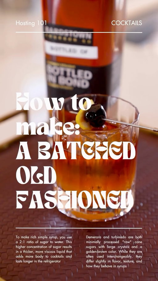 When you host as much as I do you have cocktails batched and ready to serve.

Let’s make a batched Old Fashioned

How to:
- Pour 4oz out of a bottle of bourbon or rye (preferably 100+ proof)
- add 3oz of a rich simple syrup
- add 24 dashes of Angostura Bitters
- add 12 dashes of Orange Bitters @scrappysbitters 

Store in a cool dry place.

To Serve:
Pour 2.5oz over a large cube
Garnish with Lemon, Orange and @luxardousa cherries.

ENJOY!

If you made it this far comment “HOST” and I’ll send you recipes for 5 of my favorite cocktails to always have on hand!
