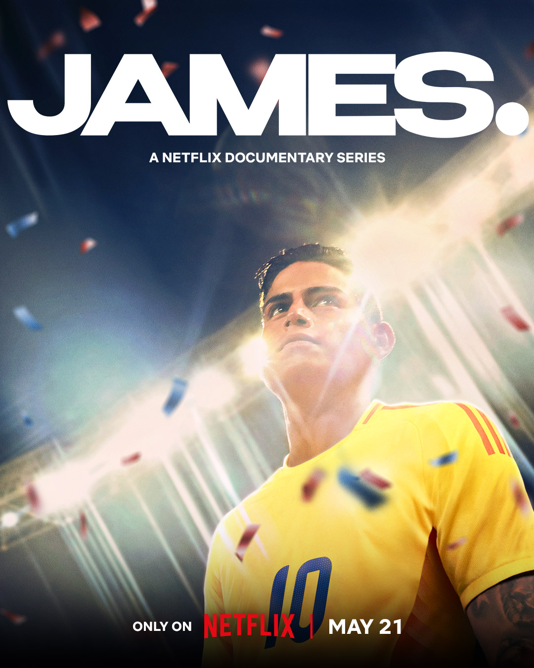 In 2014, James Rodríguez took the world by storm — scoring the only goal in World Cup history to win the FIFA Puskás Award and becoming the face of a generation of Colombian football. The rise that followed would take him to Real Madrid and FC Bayern Munich — but behind the glory was a story few had ever heard.

This is the intimate journey of the man behind Colombia’s iconic No. 10 — shaped by pressure, sacrifice, triumph, and heartbreak, both on and off the pitch — told in his own voice.

📺 JAMES drops May 21 on Netflix.

#jamesrodriguez #colombia #worldcup #realmadrid #soccer