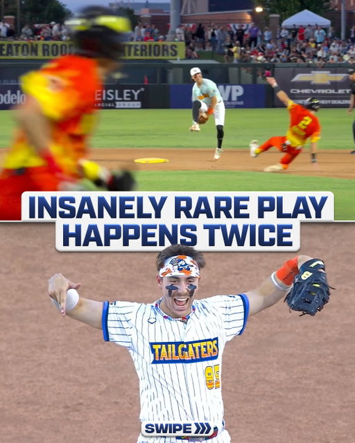 Through the first 373 Banana Ball games, there had only been THREE triple trick play double plays. We saw it happen TWICE last night 🤯