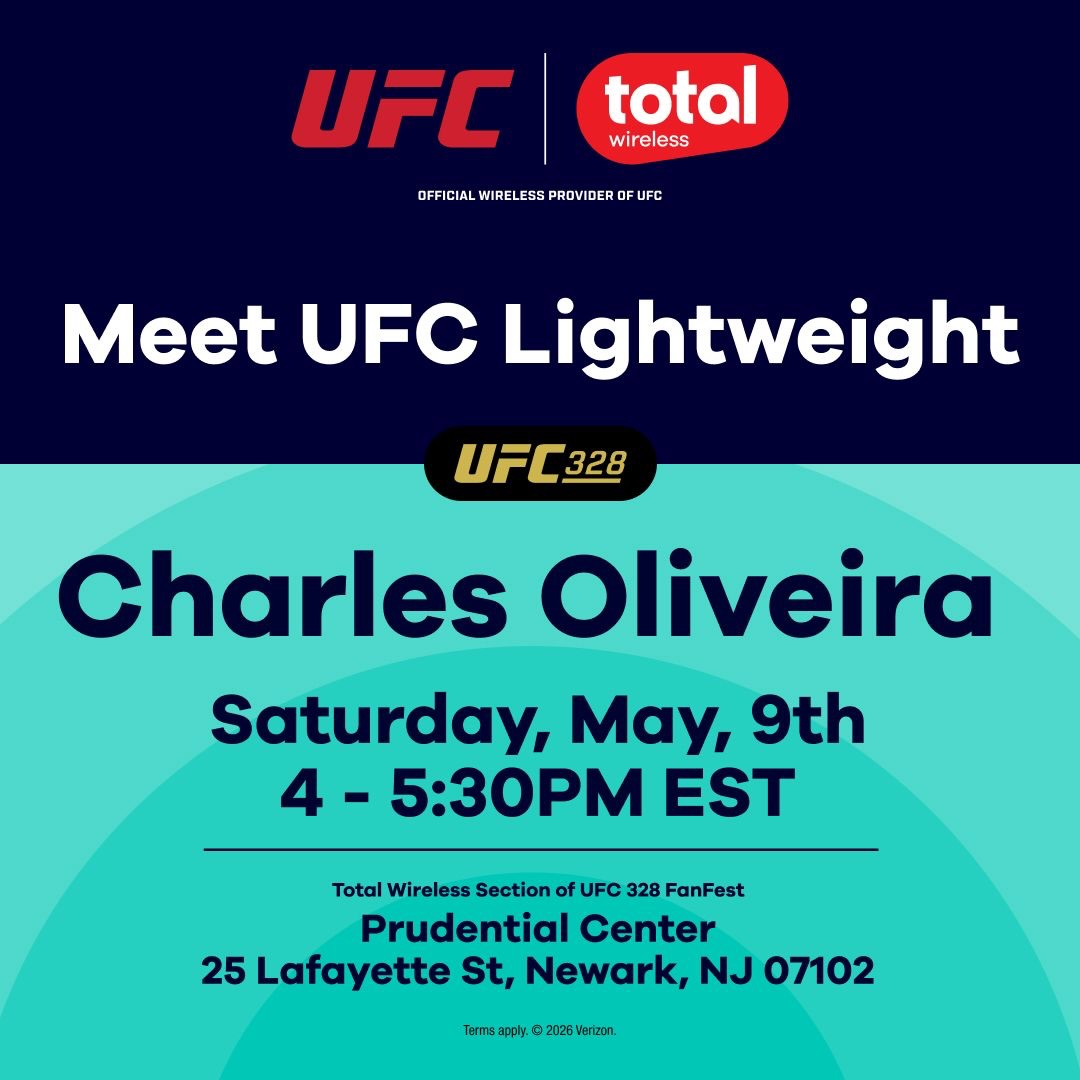 Come meet me at the Total Wireless Booth at UFC 328 Fan Fest tomorrow! Follow @totalwireless