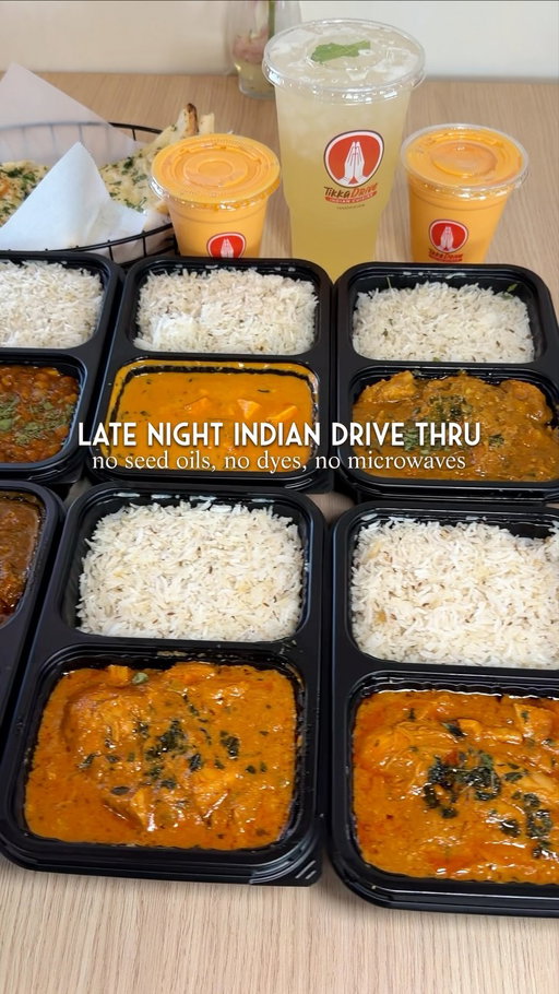 🇮🇳🚗 Tikka Drive is officially Arizona’s first late-night Indian drive-thru!  What makes them stand out is that they’re doing fast food completely differently (no seed oils, no artificial food dyes, no microwaves, and no freezers). Everything is made fresh using family recipes from Punjab, and you can actually watch the food being prepared in their open kitchen. The food also comes out surprisingly fast without tasting rushed or overly processed.

I tried the chicken curry (DF), chana masala (DF), garlic naan, cucumber salad, Indian lemonade, and more, and the flavors tasted so fresh and homemade. I also love that they have options for everyone including dairy-free, vegan, vegetarian, gluten-free, and halal choices. Plus, every entree can be customized from mild all the way to authentic hot depending on your spice preference 🌶️And even though it’s a drive-thru concept, they still have indoor seating for around 50 guests if you want to dine in. They’re also open late until 10:30pm! Perfect for when you get those late night cravings. 

Thank you to Rahul for having me in! Loved hearing his inspirational story and how passionate he is about Tikka Drive. Shout out to @letthemeatthis for putting me on this spot.

@tikkadrive 
📍80 W Warner Rd, Chandler, AZ 85225