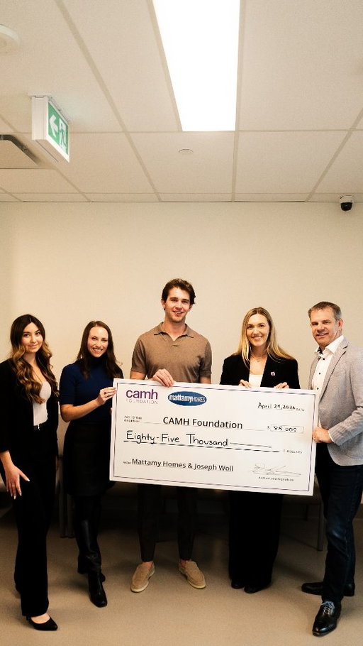 Playing for mental health. 🏒

During a recent visit to CAMH, Joseph Woll and Mattamy Homes CEO Brad Carr presented an incredible donation in support of mental health research and care.

For every Toronto Maple Leafs regular season win, Mattamy Homes donated $5,000 to CAMH — resulting in an amazing $85,000 contribution.

More importantly, the visit created space for meaningful conversations around mental health awareness and the importance of supporting care for those who need it most.

Thank you to Joseph Woll and Mattamy Homes for your generosity and commitment to mental health. 💙

#NoOneLeftBehind #CAMH #MentalHealth #MentalHealthAwareness #LeafsForever #CommunityImpact