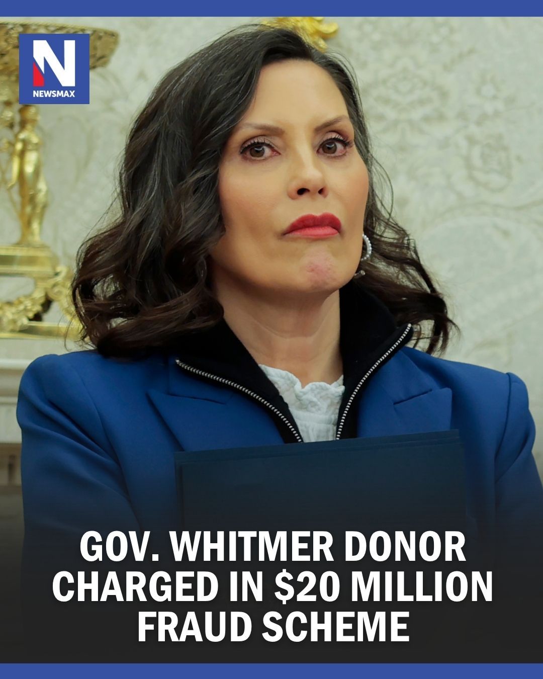 WHITMER DONOR CHARGED: A longtime donor to Michigan Democrat Gov. Gretchen Whitmer has been charged with 16 felonies for allegedly misusing $20 million of state funds. ⁣
⁣
Michigan Attorney General Dana Nessel announced charges against Fay Beydoun, a businesswoman and prominent Democrat donor who was previously appointed by Whitmer to the executive board of the Michigan Economic Development Corp.⁣
⁣
According to prosecutors, Beydoun secured a $20 million "Michigan Enhancement Grant" in 2022 for Global Link International, a business accelerator program in Oakland County, but allegedly diverted taxpayer money for personal expenses and fraud, News Channel 3 reported.⁣
⁣
For more info on this story, please visit the link in our bio or Newsmax.com.