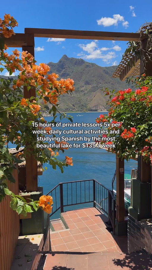 And we weren’t wrong 🇬🇹

But seriously… WHY didn’t we do this sooner???

Guatemala is one of the best places to learn Spanish in the WORLD 🌎

The Spanish here is clearer, and more neutral so it makes it much easier to pick up and learn. And even better, when you enroll you have options of 15-20 hours, lots of cultural activities (and opportunities to practice your spanish!) and you can choose to stay in accommodation with a Spanish family where all your meals are included 🥰

AND we didn’t even mention that you get to learn in one of the most beautiful places in Guatemala… Lake Atitlan. 

If you’re looking to immerse yourself in the culture, in the language and the experience. You just found the perfect place 🇬🇹

📍 @sanpedrospanishschool, Lake Atitlan 

#travelguatemala #lakeatitlan #spanishschool #travelinspired #learningspanish