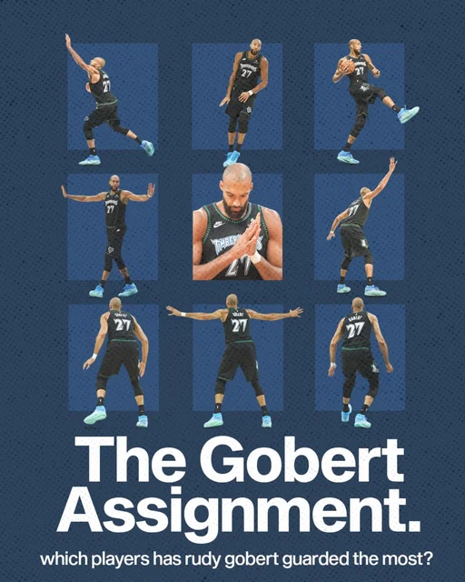 Rudy Gobert matchup data is always a little harder to interpret than it is for perimeter defenders because centers rarely “guard” players in the traditional sense for an entire possession. A lot of their value comes from what happens around the action rather than directly inside it. Rotations, deterrence, tagging rollers, helping at the rim, recovering back into drop coverage, shutting down driving lanes before the shot even happens. That’s part of why Gobert conversations end up so polarized. People look at a handful of possessions where he gets pulled away from the paint and treat it as the full picture, while ignoring the amount of possessions where offenses avoid certain shots entirely because he’s there.

This post looks at the players Gobert has actually spent the most time defending this season, along with a couple playoff matchups that have already become important in Minnesota’s defensive structure. Most of the names are interior bigs, screeners, rollers and paint-focused players because that’s still the environment Gobert impacts the most.

The numbers here are shown per 75 possessions instead of per game because matchup data gets distorted pretty quickly by pace, minutes and game flow. Per game stats can make certain matchups look larger simply because two teams played faster or because one game had extended minutes. Per 75 possessions puts the players on a more even baseline and gives a cleaner view of what those matchups actually looked like when they happened.

Nikola Jokic, Victor Wembanyama, Jarrett Allen, Domantas Sabonis, Brook Lopez, Isaiah Hartenstein, Donovan Clingan, Jusuf Nurkic, Dereck Lively II, Quentin Post and Jock Landale all showing up here also says something about how Gobert is used defensively. Minnesota still treats him primarily as the backbone of the paint, even in a league that keeps trying to drag centers into more perimeter actions every year.

#nba #nbaplayoffs #minnesotatimberwolves #timberwolves #rudygobert