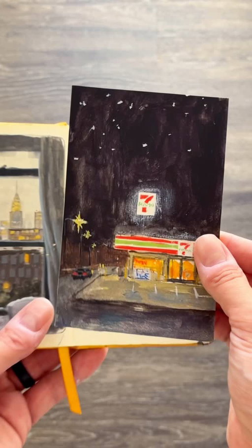 This little sketchbook painting was last month’s postcard for my pr1nt cIub, but it’s one of my favorite recent paintings so I’m trying to find more ways to show it off 😬