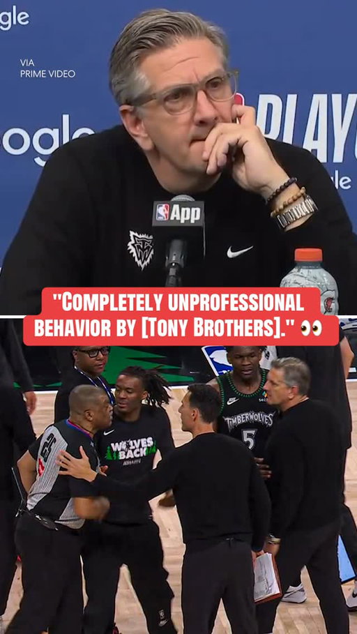 Wolves head coach Chris Finch on his altercation with referee Tony Brothers.

(via Prime Video)