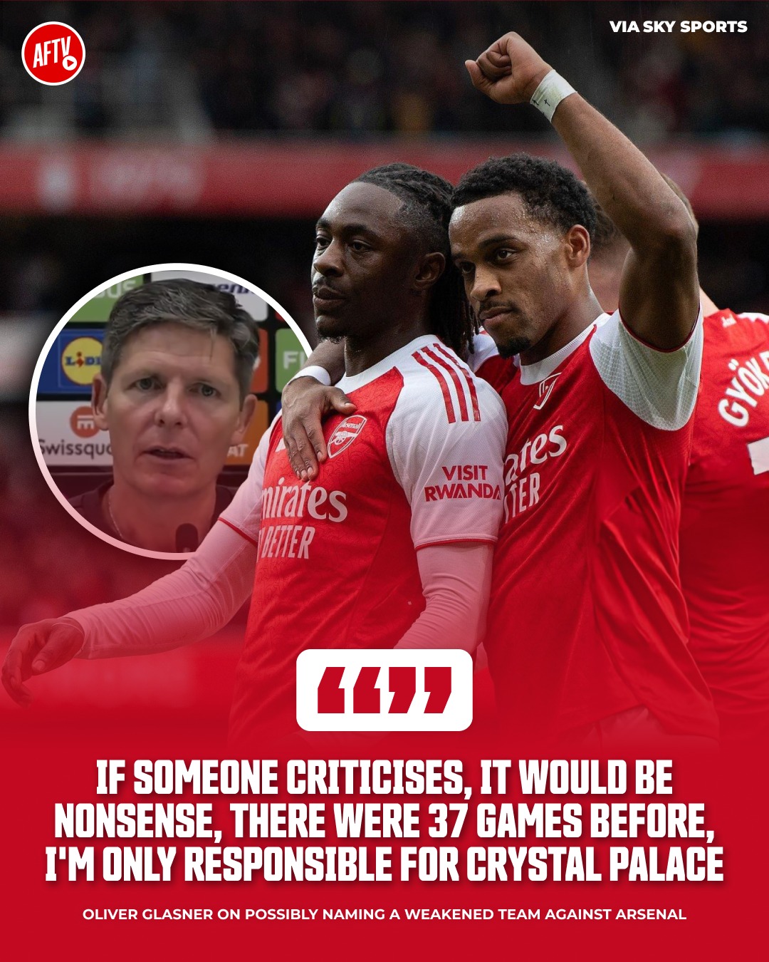 With the Conference League final just three days after the season finale, the Palace manager is prioritizing his club's historic chance at a trophy over the Premier League title race. 

He’s looking out for Palace, and frankly, who can blame him? 😉