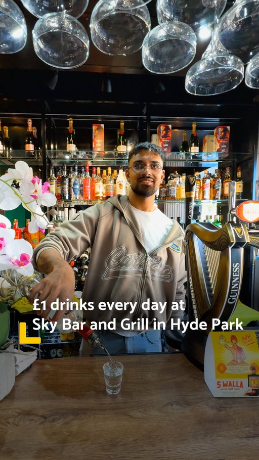 Contender for the cheapest bar and restaurant in the whole of Leeds?! 🤯 

£1 spirits anyone? 👀 Sky Bar & Grill in Hyde Park definitely looks the part - and this place has some of the best food and drink deals around. 

Smirnoff and Woodsman is £1 per shot with a free mixer… ALL THE TIME 🫢 and during Happy Hour (3pm-6pm) Tuesday to Friday, ALL house spirits are also £1!

It’s 2-4-1 on cocktails too, priced at £7 each. Then there’s the ‘Boozy Slushies’ at £1.50 - perfect for students this summer ☀️

It doesn’t look it, but the food is super affordable too! They do burger and wrap meal deals for £6.50 and the mixed grill in here is an absolute feast! 

If you flash your student card, there’s even more deals on top of all this 😄 

Remember to drink responsibly people! 🫵

Look out for their upcoming themed nights, plus they have live sports on the telly with this year’s FIFA World Cup in sight ⚽

You’ll find @skygrill.leeds on Queen’s Road, Hyde Park, Leeds!

#leeds #leedsfood #leedsbars #uniofleeds #leedsbeckett