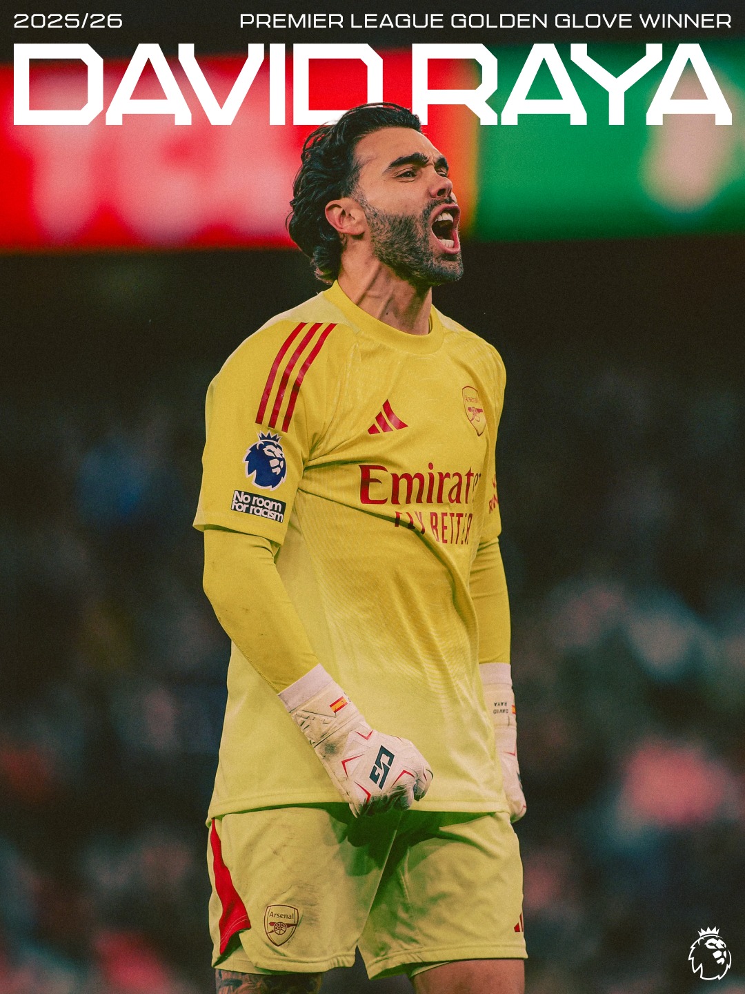 Back-to-back-to-back.⁣
⁣
Congratulations to David Raya, winner of the 2025/26 Golden Glove 👏