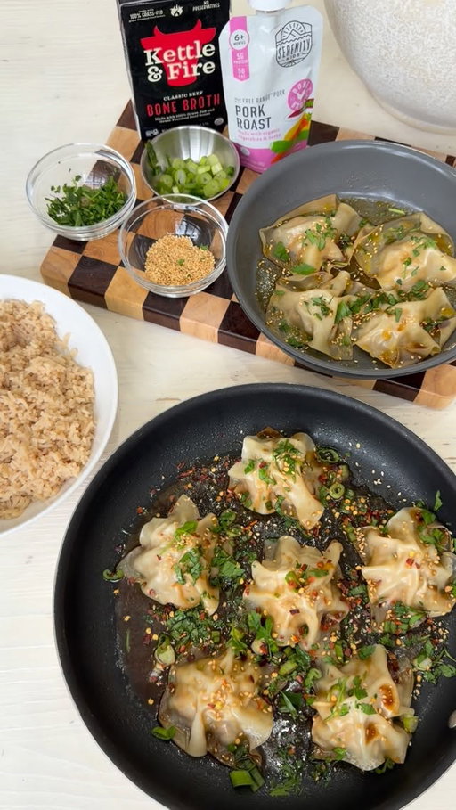 The viral blanket dumplings, two ways! & honestly, they’re 100% worth the hype! One version for us, one toddler-friendly version for Jack made with the @myserenitykids Pork Roast Pouch and @kettleandfire bone broth for extra nourishment! 

This is exactly the kind of meal that feels SO realistic for this season of life right now, especially being 2 weeks postpartum. With two kids, I don’t always have time to make separate meals for everyone, so having simple, nourishing staples made with real ingredients has been such a game-changer lately!

The Serenity Kids Pork Roast Pouch has 5g of protein and makes the toddler version such an easy way to get extra protein in, while cooking the dumplings and rice in Kettle & Fire Bone Broth makes everything extra nourishing and protein-packed! It’s minimal effort, nourishing for everyone at the table, and we all love it! #SerenityKidsPartner

Comment ‘recipe’ and I’ll send you this recipe directly to your dms! xx 

https://everything-delish.com/viral-blanket-dumplings/