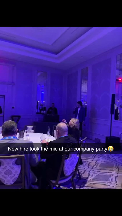 Throwback to when I randomly decided to sing in front of my entire company (I blame the open bar)

Long story short I don’t work there anymore