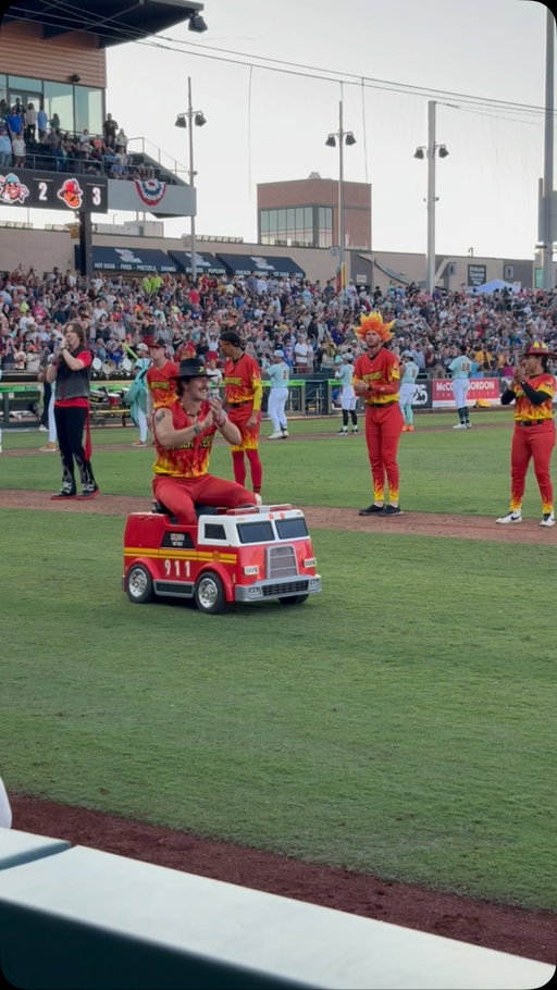 They see me Rollin’, They Wavin’…🚒⚾️ #bananaball #firefighter #firetruck #comedy #reels