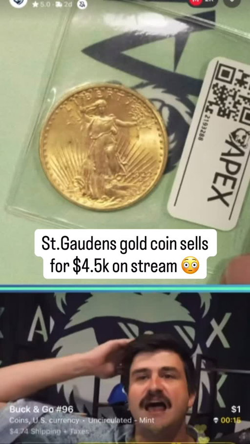 Nick brought the heat on this one 🔥

This St. Gaudens gold coin closed at $4.5K live on stream and the chat was absolutely rolling after a @traderbeaofficial raid