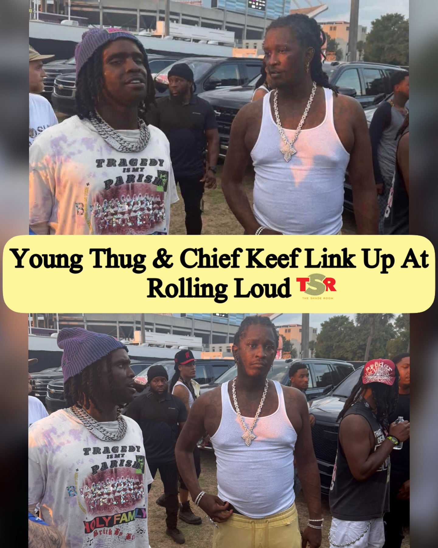 #TSRIssaLinkUp: #YoungThug and #ChiefKeef caught up with each other at Rolling Loud in Orlando. 🔥 (📸: @queenbobbypin) ✍🏾: #TSRStaffLG