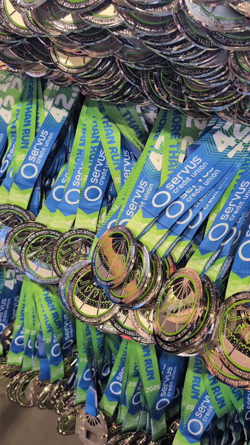 Volunteers have been busy unboxing some bling this week ✨

Counting down the days until you all cross the finish line! 🩵💚

#calgarymarathon #runcalgary #morethanrun