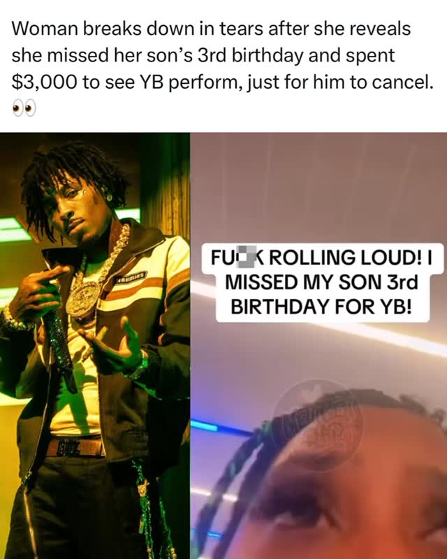 Woman Breaks down in tears after she reveals she missed her own sons 3rd birthday & Mother’s Day weekend after she spent $3000 to see YB perform at rolling loud, just for him to cancel last minute😳

is this bad parenting?👇👇

#explore #viral #nbayoungboy #rollingloud #reels