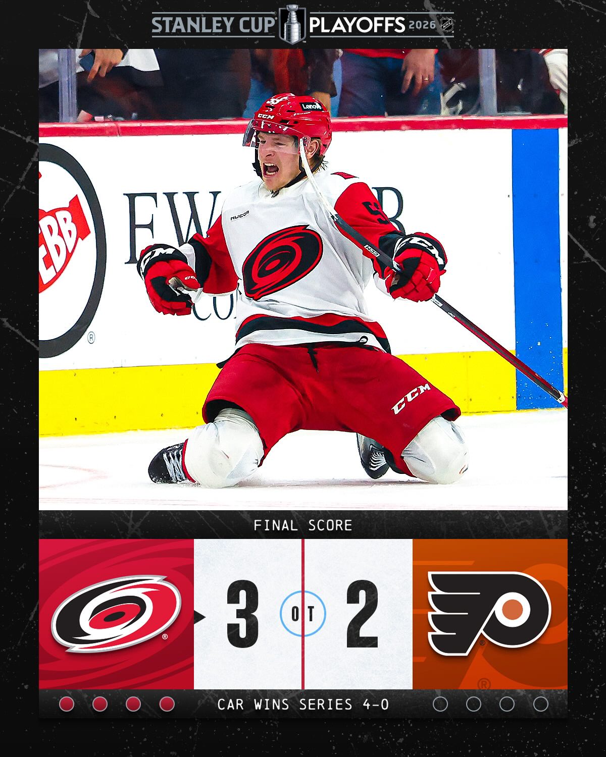 THE CANES COMPLETE THE SWEEP X2 AND ARE HEADED TO THE EASTERN CONFERENCE FINAL!!! 🧹🌪️ #StanleyCup