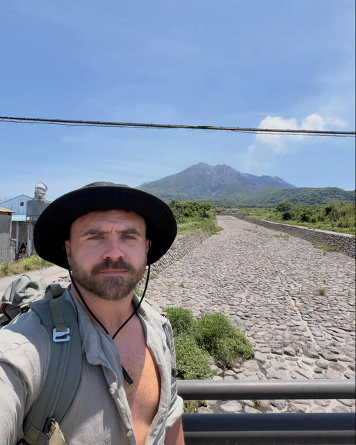 I’m currently walking the circumference of Japans most active volcano learning about why 4500 people still choose to live on it!
