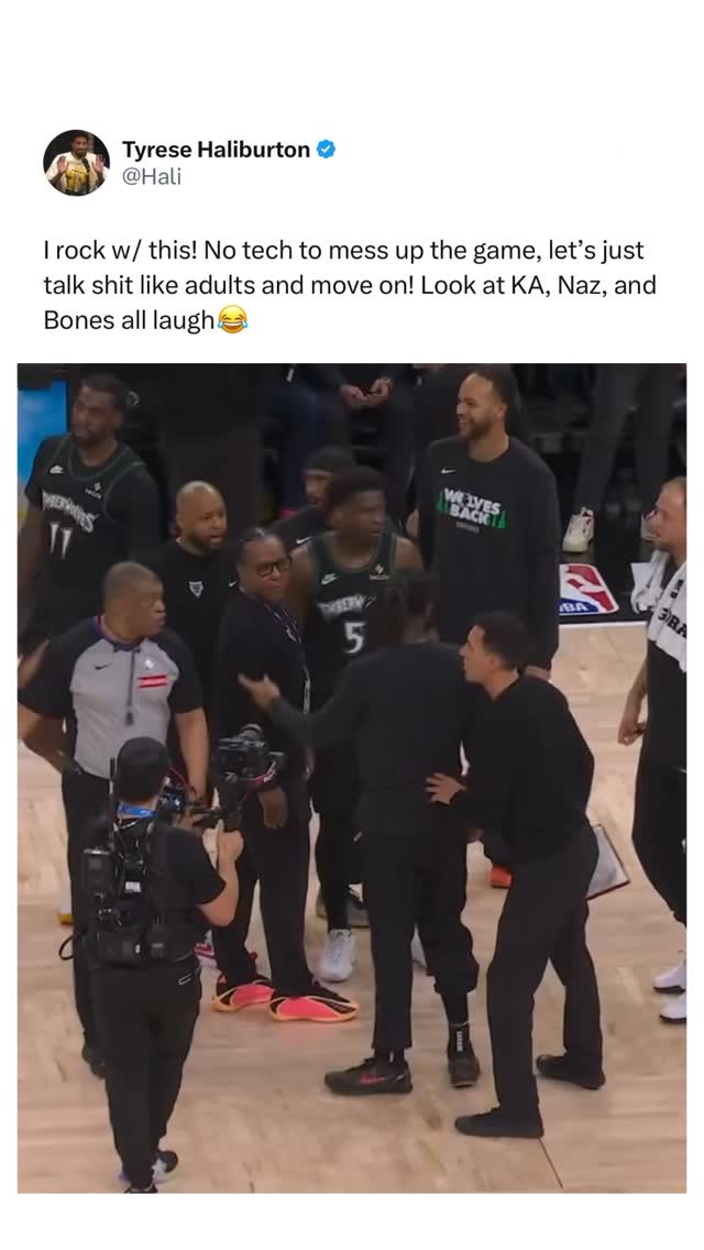 Tyrese Haliburton loved to see Tony Brothers being held back against Chris Finch 😂😂