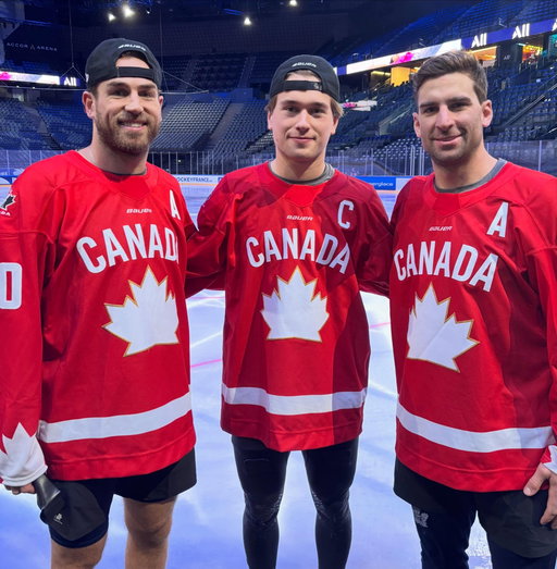 Meet the captains! / Voici nos capitaines! 🇨🇦
 
C: Macklin Celebrini (@bchockey_source)
A: Ryan O’Reilly (@ohfhockey)
A: John Tavares (@ohfhockey)
 
#MensWorlds | #MondialMasculin