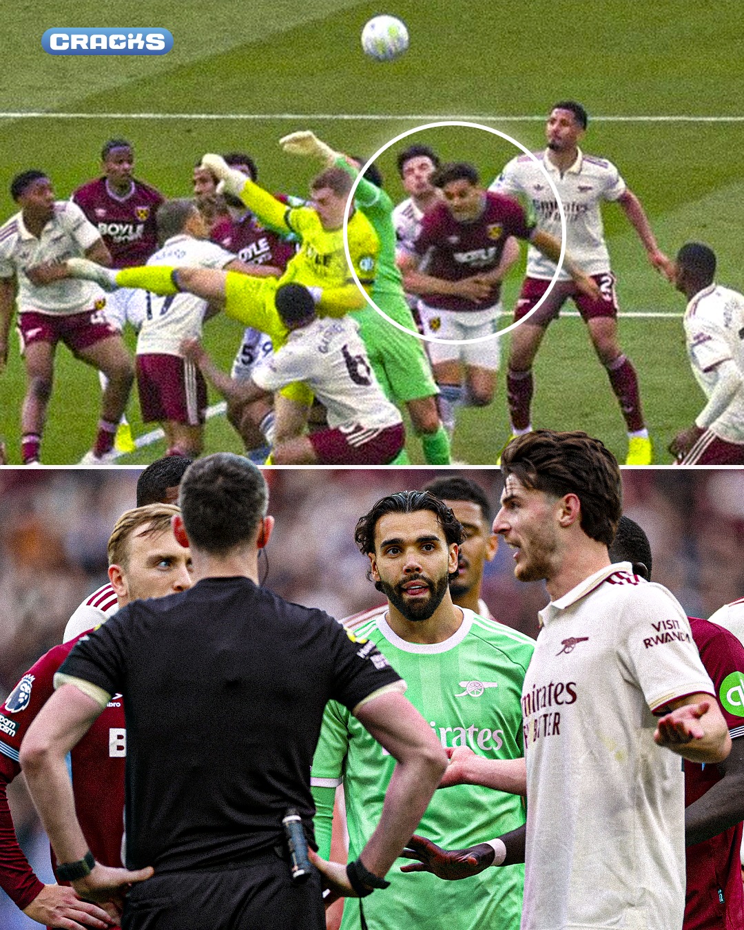 ⚠️ POLÉMICA EN PREMIER

👀 Aficionados y analistas aseguran que Declan Rice cometió una falta clara antes del gol del West Ham

🤯 Las imágenes muestran al inglés sujetando a su rival con ambos brazos durante la jugada

📺 Muchos cuestionan por qué el VAR no intervino en la revisión