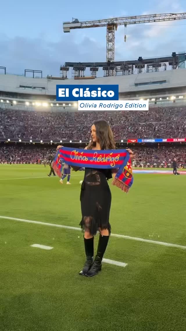 Olivia Rodrigo at Spotify Camp Nou. El Clásico just got better 💙❤️🩷 @oliviarodrigo @fcbarcelona