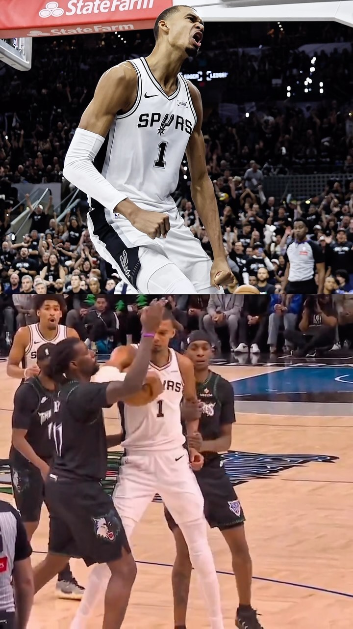 Victor Wembanyama got ejected for elbowing Naz Reid in the neck 😳