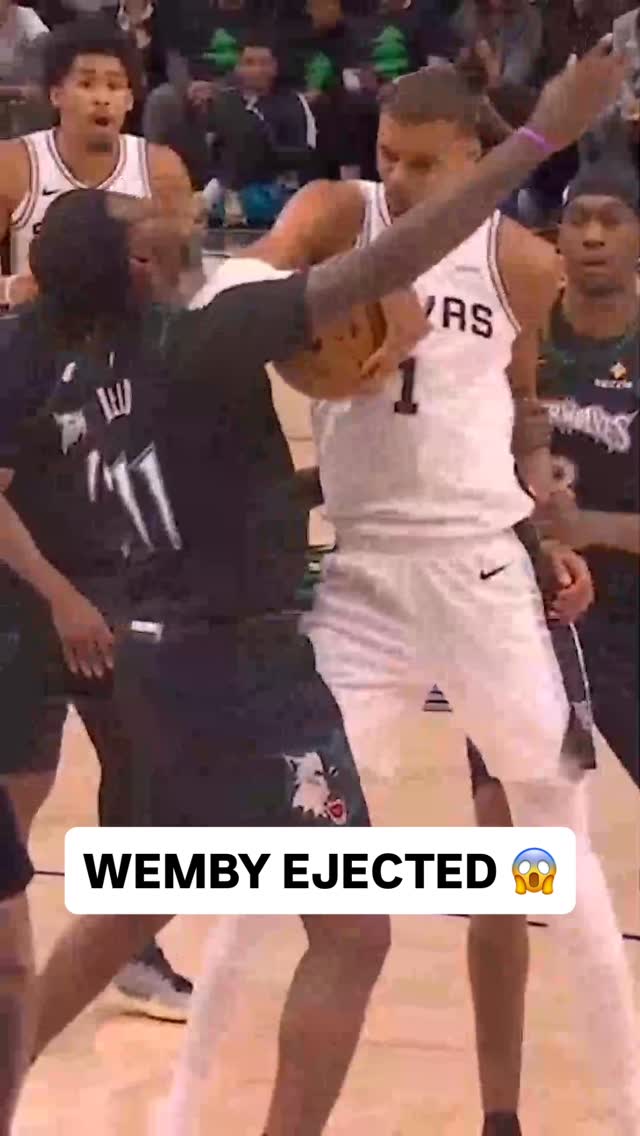 Victor Wembanyama was assessed a Flagrant Foul 2, resulting in ejection, after elbowing Naz Reid in the throat area. 🫣

(via @espn)
