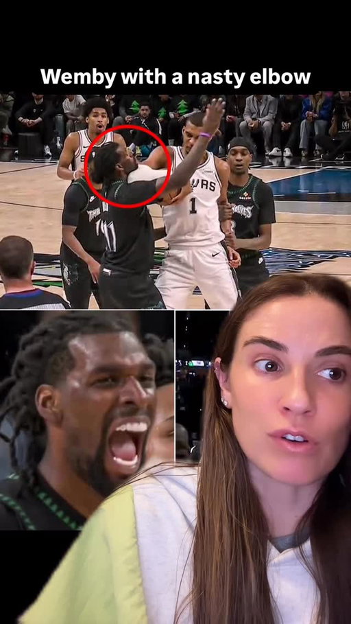 Wemby ejected because of this nasty elbow to Naz Reid