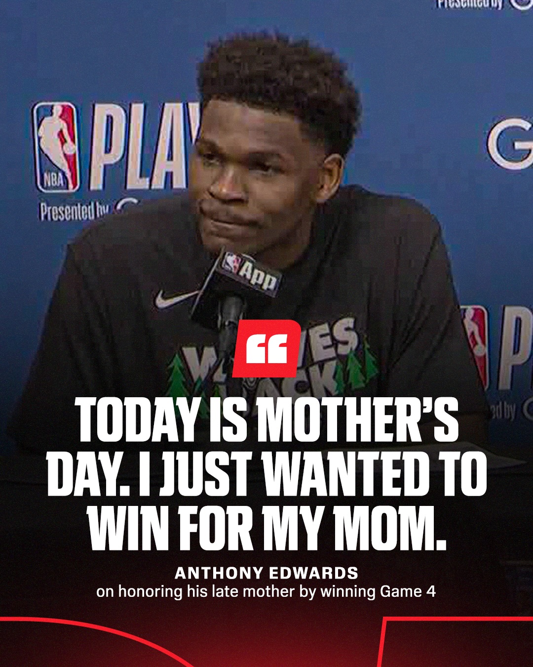 Anthony Edwards dedicated his huge Game 4 performance to his late mother, Yvette, who died in 2015 when he was in 8th grade ❤️