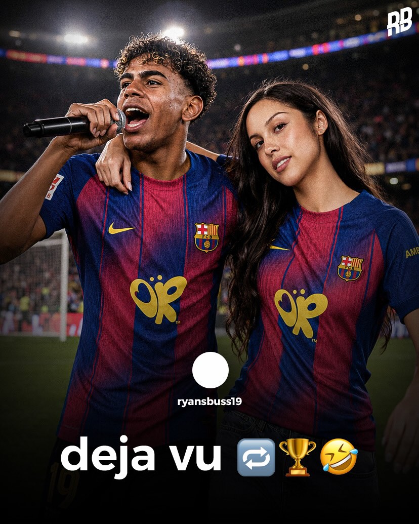 Lamine Yamal tweeted this from his burner account on X last night after Barcelona beat Real Madrid 2-0 to secure the LaLiga title… 🤣👏🏽

The song isn’t just a reference to Barcelona winning 7 of their last 8 games against Madrid, but also to Olivia Rodrigo’s hit-song “deja vu” 🎶

Olivia was the next artist to feature on Barcelona’s shirts during El Classico.

That’s now 3 LaLiga titles for Lamine… it’s fair to say that he’s living the teenage dream 🤝🏽