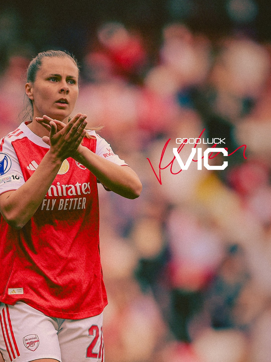 Thank you for everything, Vic! ❤️⁣
⁣
Victoria Pelova will leave Arsenal when her contract expires at the end of the 2025/26 campaign.⁣
 ⁣
Victoria joined us from Ajax in the Eredivisie in January 2023 and made her Arsenal debut at home in our 3-0 win over Aston Villa in the League Cup on 26 January 2023.⁣
 ⁣
In total, Victoria has made 87 appearances and scored six goals during her time with us.⁣
 ⁣
She played all 120 minutes of our League Cup final victory over Chelsea in 2024, and also won the UEFA Women’s Champions League and FIFA Women’s Champions Cup during her time with us.⁣
 ⁣
The central midfielder also represented the Netherlands at the 2023 FIFA Women’s World Cup and the 2025 UEFA Women’s European Championship while part of our club.⁣
 ⁣
Everyone at Arsenal Football Club would like to thank Victoria for her contribution to the club and we wish her well for her next chapter 💫⁣