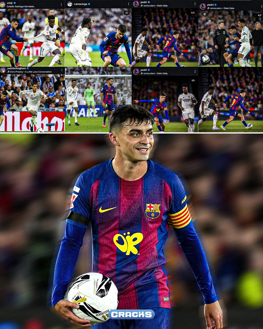 😮 ¿PEDRI DEVUELVE ‘BURLA’ AL MADRID?

📸 Tras ganar El Clásico y conquistar LaLiga, Pedri publicó fotos junto a varios jugadores del Real Madrid

👀 En redes muchos recordaron que, a inicios de temporada, algunos madridistas compartieron imágenes con un Pedri derrotado tras el partido en el Bernabéu

🤔 La teoría se volvió viral rápidamente: ¿fue casualidad… o respuesta?