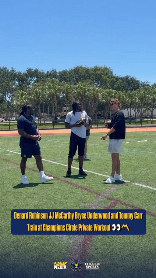 It was a @michigan__football QB family reunion with @jjmccarthy Denard Robinson @19bryce.__ and @tommycarr_03 at the @championscircleuofm Private Workout Experience 💪〽️

•
•
•
#GoBlue #GoBlue〽️ #MichiganWolverines #MichiganFootball #Explore