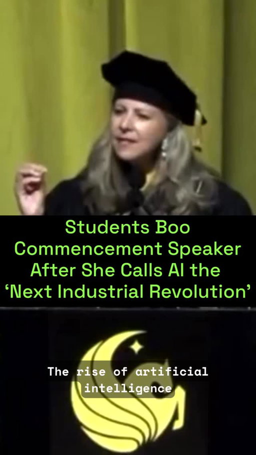 Speaking to graduates of University of Central Florida’s College of Arts and Humanities and Nicholson School of Communication and Media on May 8, commencement speaker Gloria Caulfield, vice president of strategic alliances at Tavistock Group, told graduating humanities students that AI is the “next industrial revolution,” and was met with thousands of booing graduates.

Caulfield is saying this to humanities and communications graduates, who are entering a workforce that AI has been gutting with increasing intensity for years. Not even the people and companies she valorizes in her speech believe that these graduates are headed for an easy time in the workforce: In April, Palantir CEO Alex Karp said AI will “destroy” humanities jobs, and last week, a report found that AI is blamed for one in four lost jobs, amounting to 21,490 AI-related cuts last month, or 26 percent of the 88,387 total, “marking the second straight month the technology has been the top driver of layoffs,” CBS reported. 

Read now at 404media.co