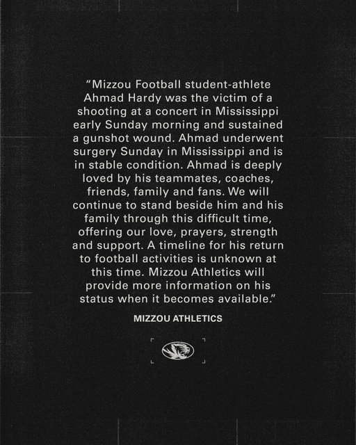 A statement from Mizzou Athletics on Ahmad Hardy