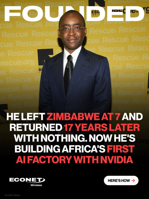 Strive Masiyiwa left Zimbabwe at 7 with nothing.

17 years later, he came back with an engineering degree, $75 in savings, and a plan to bring mobile phones to a country where almost nobody had one.

The government said no.

They controlled every line, every call, and allegedly demanded bribes.

Strive refused, took them to court, fought for 5 years, nearly went bankrupt, and won.

Econet launched in 1998.

Then he built across 20+ countries and laid 110,000 km of fibre.

Now he’s partnering with Nvidia on a $720M AI factory to train models in African languages, on African soil.

From phone access to AI access.
That’s how you build for a continent.